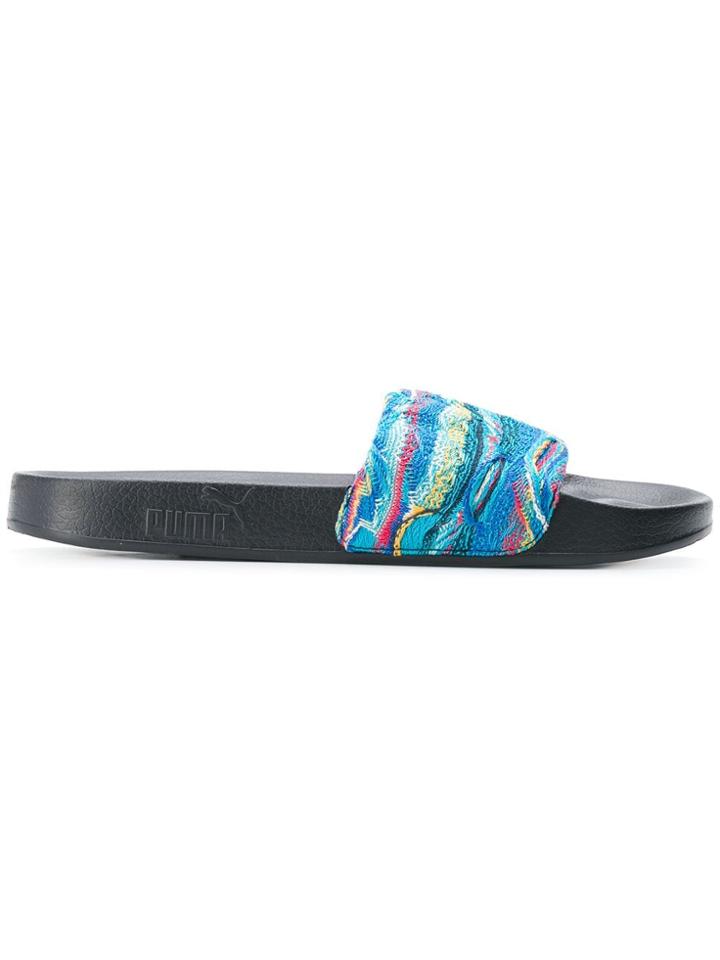 Puma Embroidered Slides - Blue