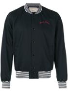Maison Kitsuné Embroidered Classic Bomber Jacket - Blue