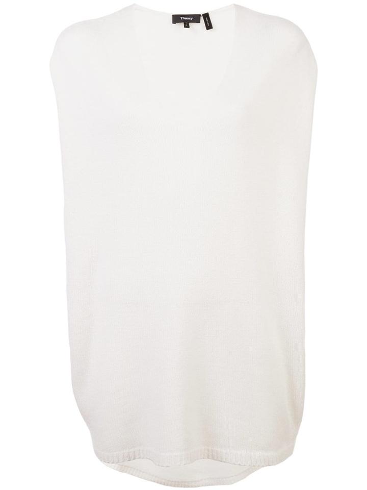 Theory Oversized Fine Knit Sweater - White