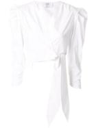 Sir. Blair Cropped Wrap Top - White