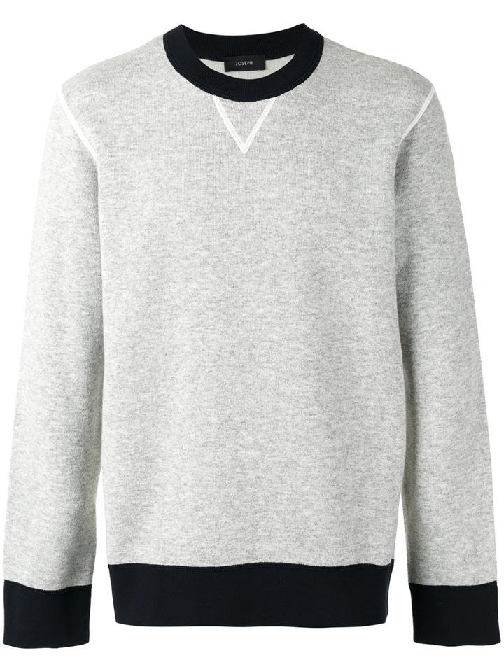 Joseph Contrast Trim Sweatshirt, Men's, Size: Large, Grey, Polyamide/spandex/elastane/viscose/wool