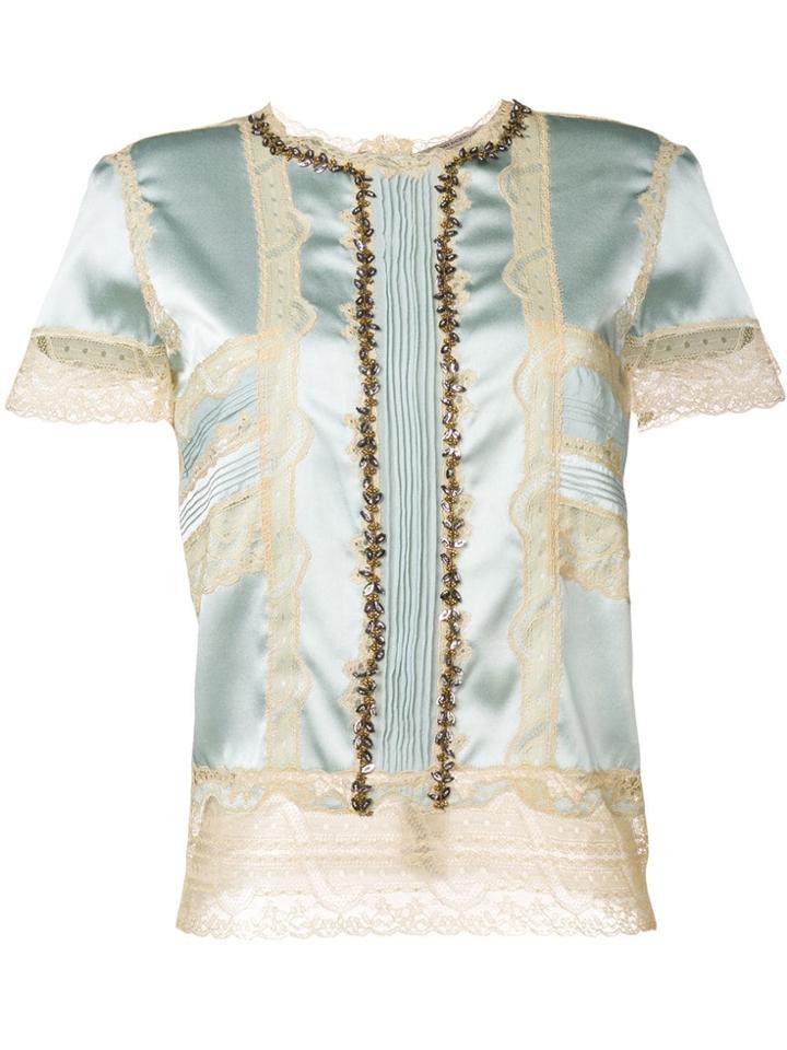 Ermanno Scervino Lace Detailing Blouse - Blue