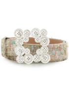 Blumarine Bouclé Button Buckle Belt - Nude & Neutrals