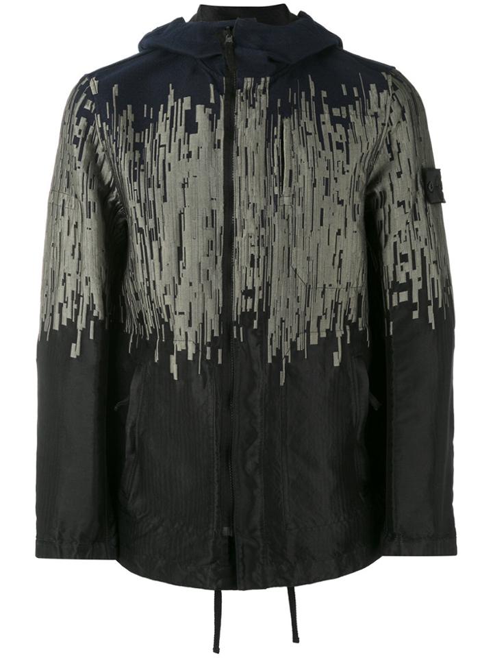Stone Island Shadow Project Pixel Effect Hooded Jacket - Blue
