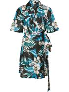 Dvf West Floral Shirt Dress - Black