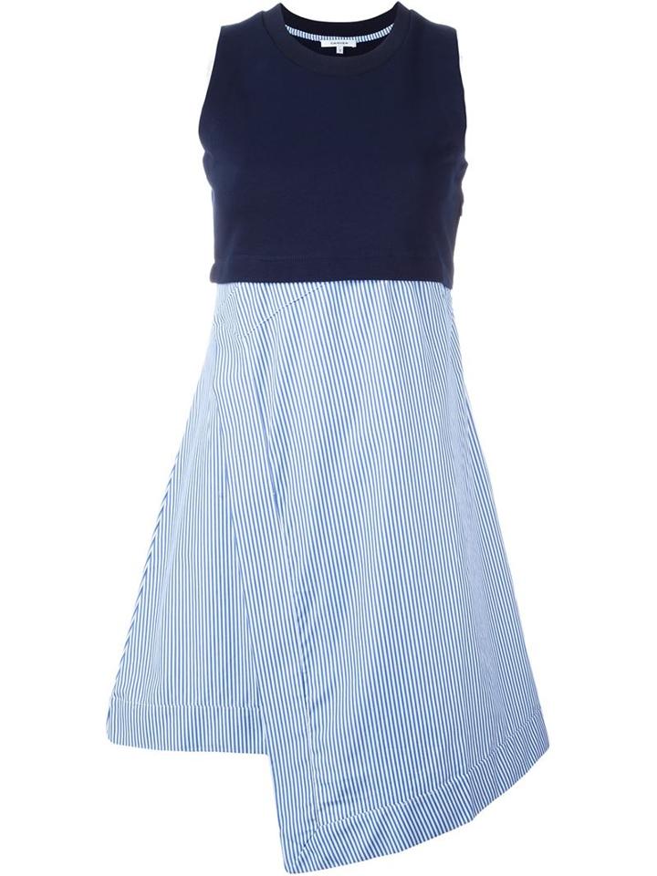 Carven Striped Dress, Women's, Size: L, Blue, Cotton/polyester