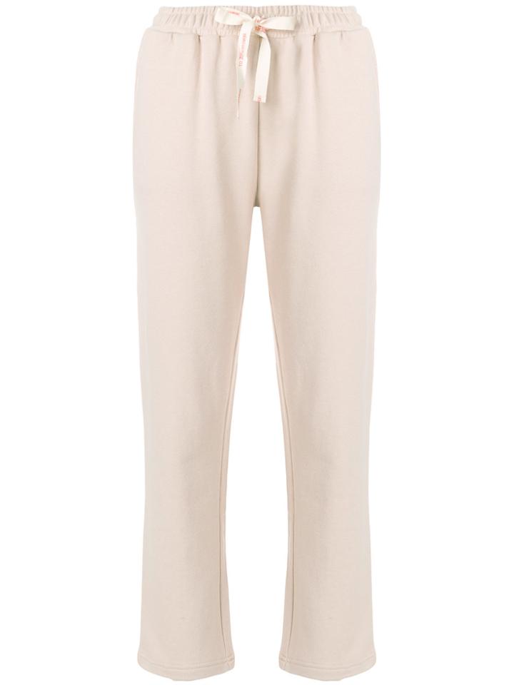Semicouture Cropped Track Pants - Nude & Neutrals