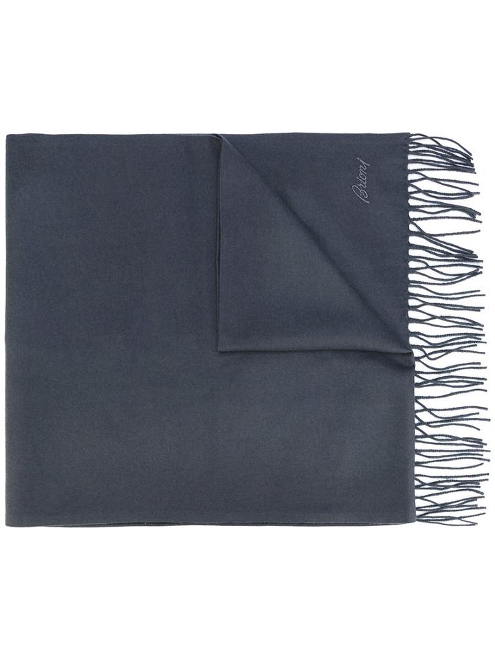 Brioni - Double Side Printed Scarf - Men - Silk/cashmere - One Size, Grey, Silk/cashmere