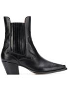 Alberta Ferretti Leather Western Boots - Black