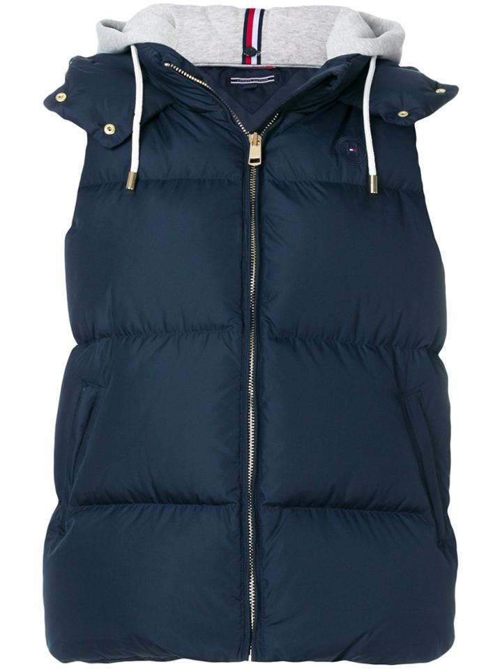 Tommy Hilfiger Hooded Flag Gilet - Blue