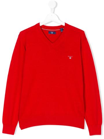 Gant Kids Teen V-neck Pullover - Red