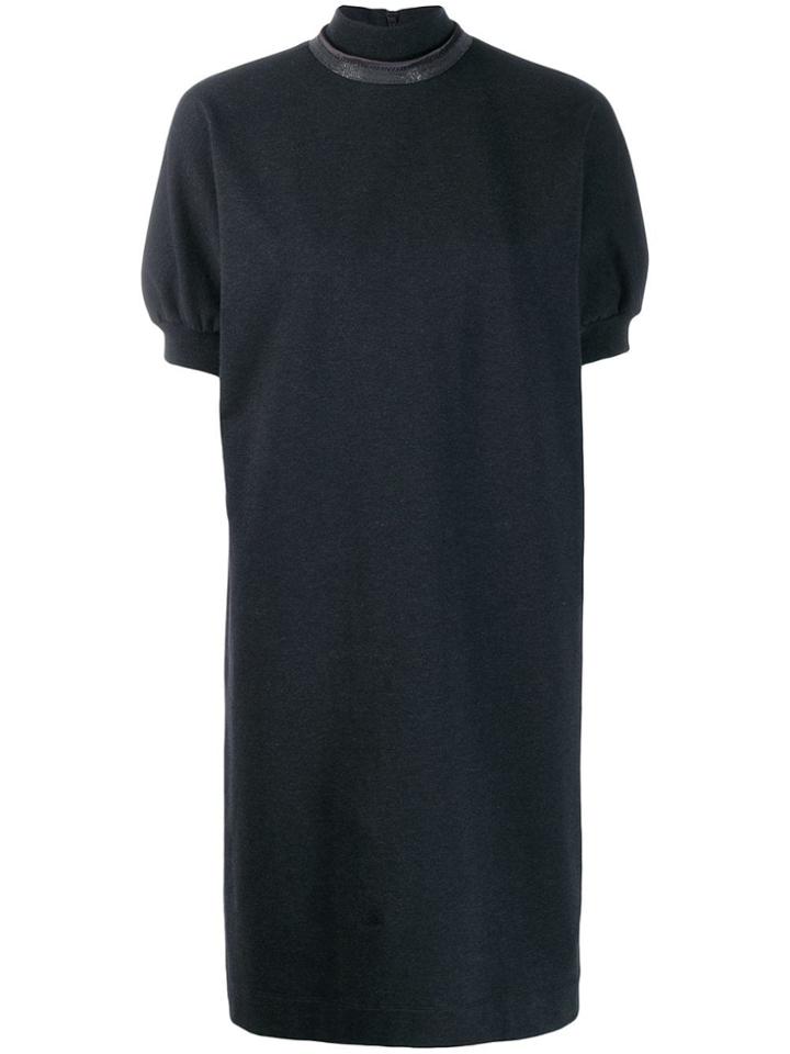 Brunello Cucinelli Turtle-neck Shift Dress - Grey