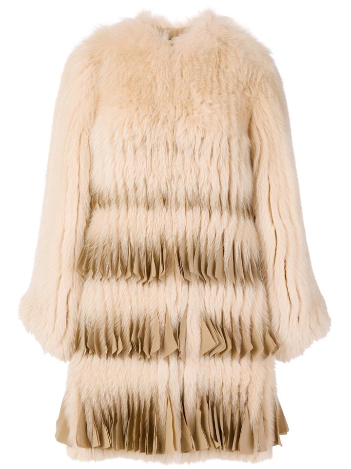 Givenchy Pleated-hem Coat - Nude & Neutrals