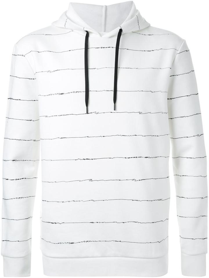 T By Alexander Wang Scribble Print Hoodie, Men's, Size: Xs, White, Cotton/polyester