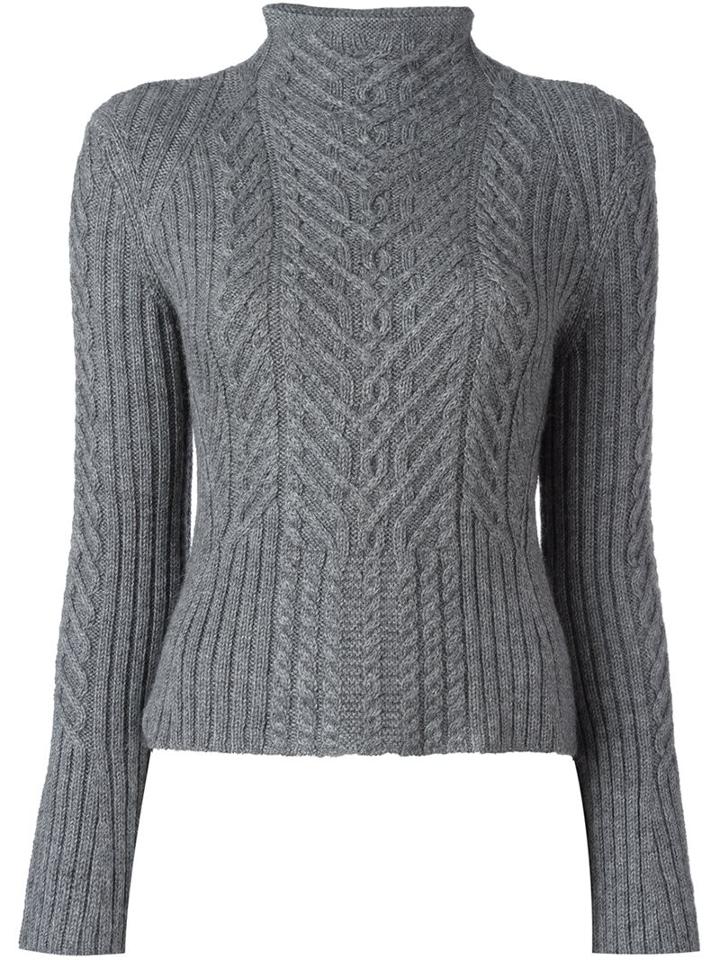 Polo Ralph Lauren Cable Knit Jumper, Women's, Size: Xs, Grey, Silk/alpaca