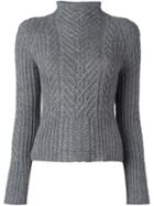 Polo Ralph Lauren Cable Knit Jumper, Women's, Size: Xs, Grey, Silk/alpaca