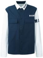 Msgm Flap Pockets Shirt, Men's, Size: 48, White, Cotton