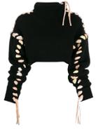 Acne Studios Lace-up Cropped Jumper - Black