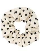 Andamane Polka Dot Scrunchie - White