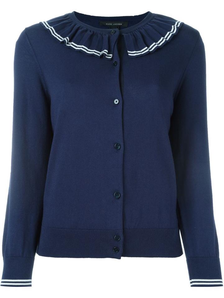 Marc Jacobs Pleated Ribs Cardigan, Women's, Size: S, Blue, Cotton