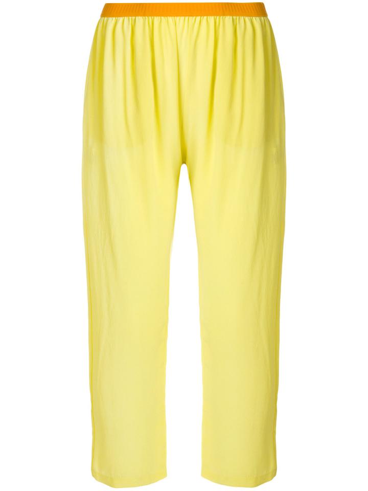 Semicouture Cropped Trousers - Yellow & Orange