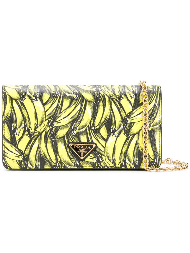 Prada Logo Banana Print Bag - Yellow & Orange