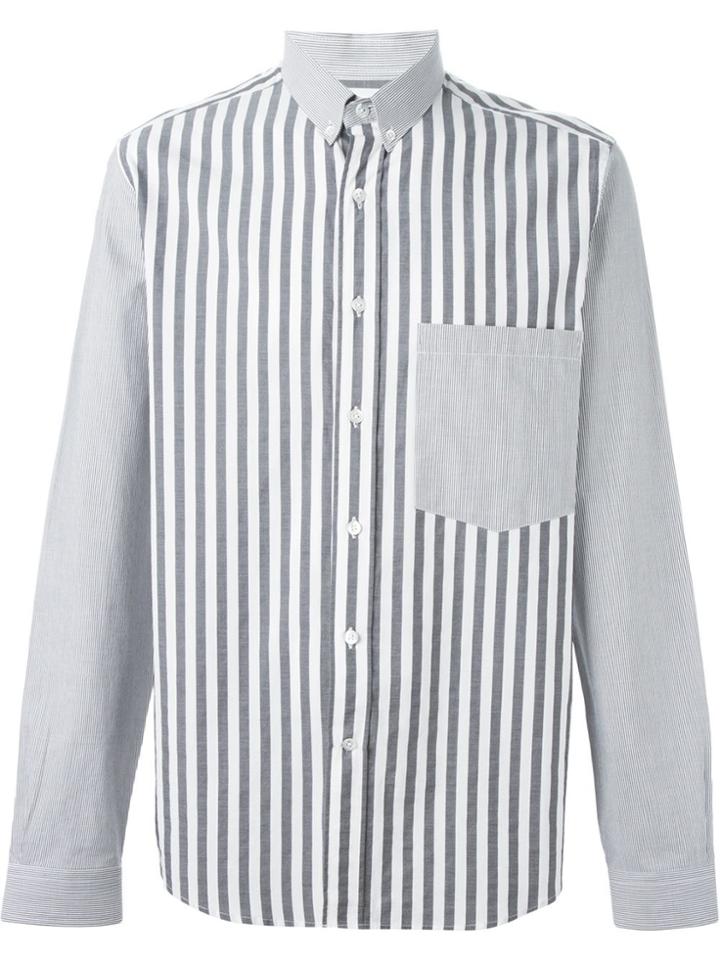 Ami Alexandre Mattiussi Bi-material Button Down Shirt - Black