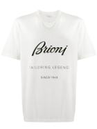 Brioni Logo Printed T-shirt - White