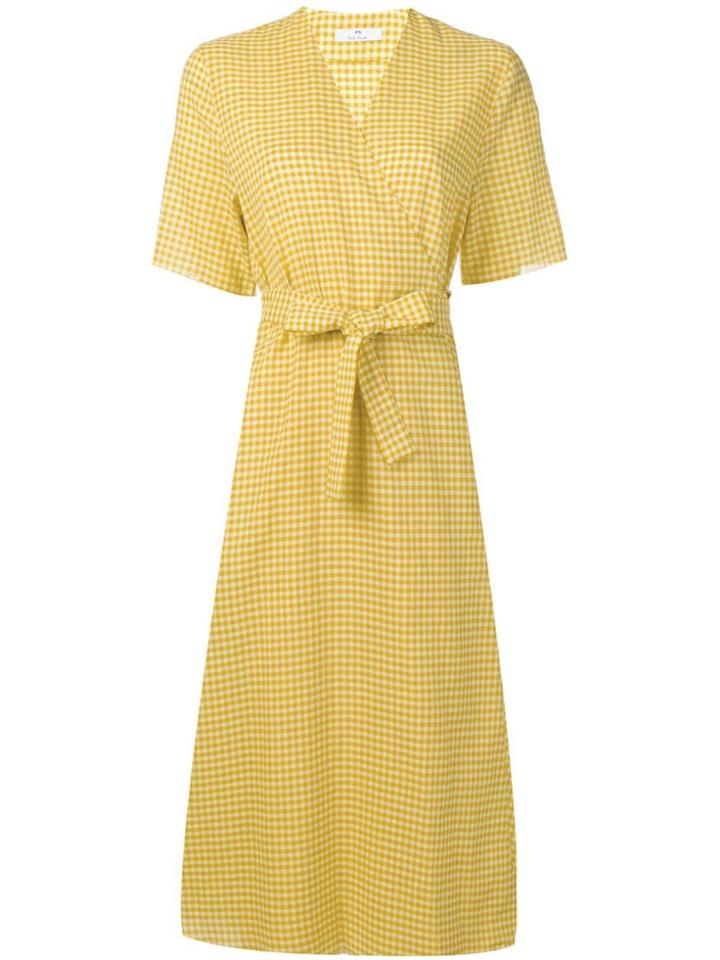 Ps Paul Smith Belted Vichy Dress - Yellow