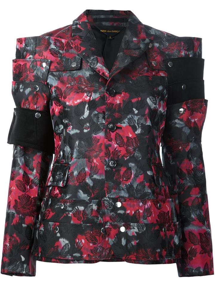 Comme Des Garçons Floral Print Structured Jacket