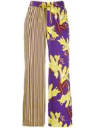 P.a.r.o.s.h. Contrast Print Loose Fit Trousers - Purple
