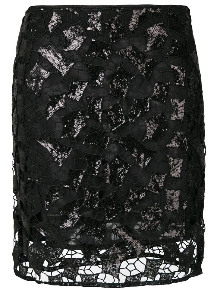 Iro Sequin Embellished Skirt - Black