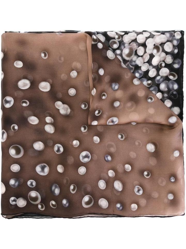 Elie Saab Pearl Print Scarf, Women's, Black, Silk