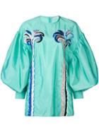 Emilio Pucci Guanabana Embroidered Puff Sleeve Blouse - Green