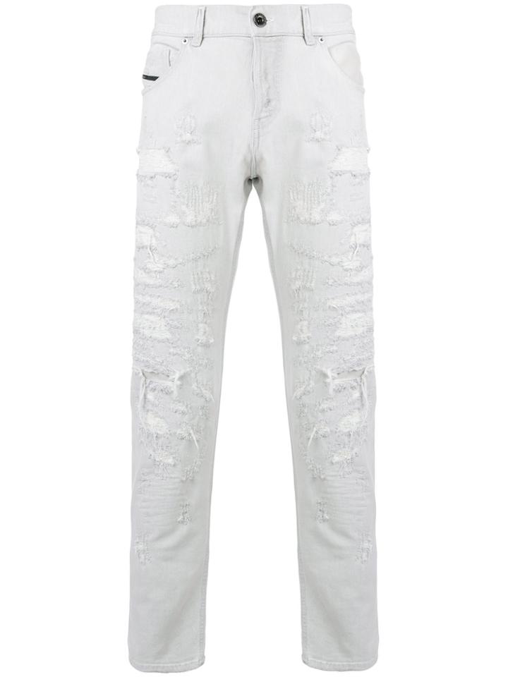 Diesel Black Gold Slim Distressed Jeans - Grey
