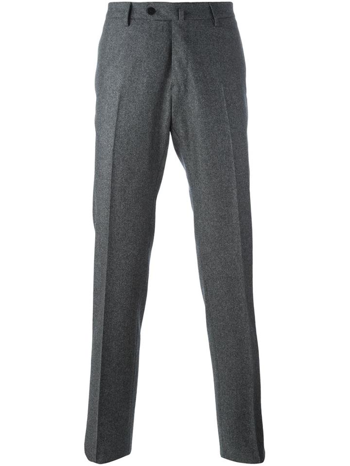 Caruso Tailored Trousers, Men's, Size: 52, Grey, Viscose/wool