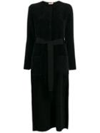 Twin-set Tie-waist Side Slit Midi Skirt - Black