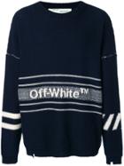 Off-white Logo Embroidered Sweater - Blue