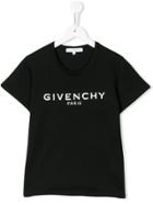 Givenchy Kids Distressed Logo T-shirt - Black