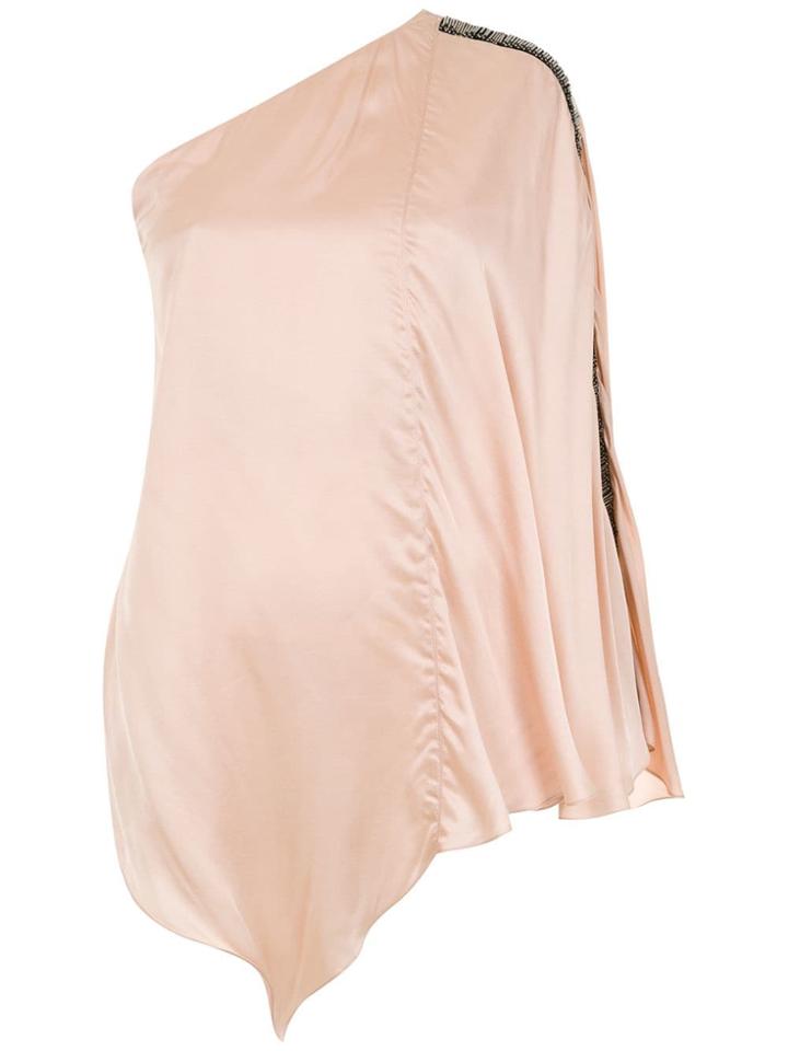 Tufi Duek Asymmetric Embroidered Blouse - Bege Blanchett - 58707