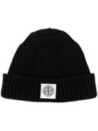 Stone Island Front Patch Ribbed Beanie