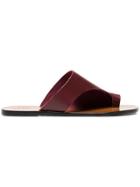 Atp Atelier Brown Rosa Leather Flat Sandals - Red