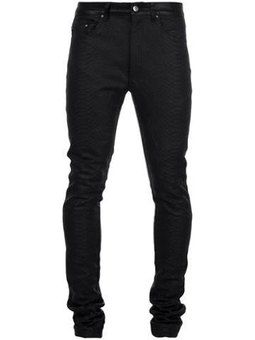 Amiri Slim-fit Python Skin Trousers - Black