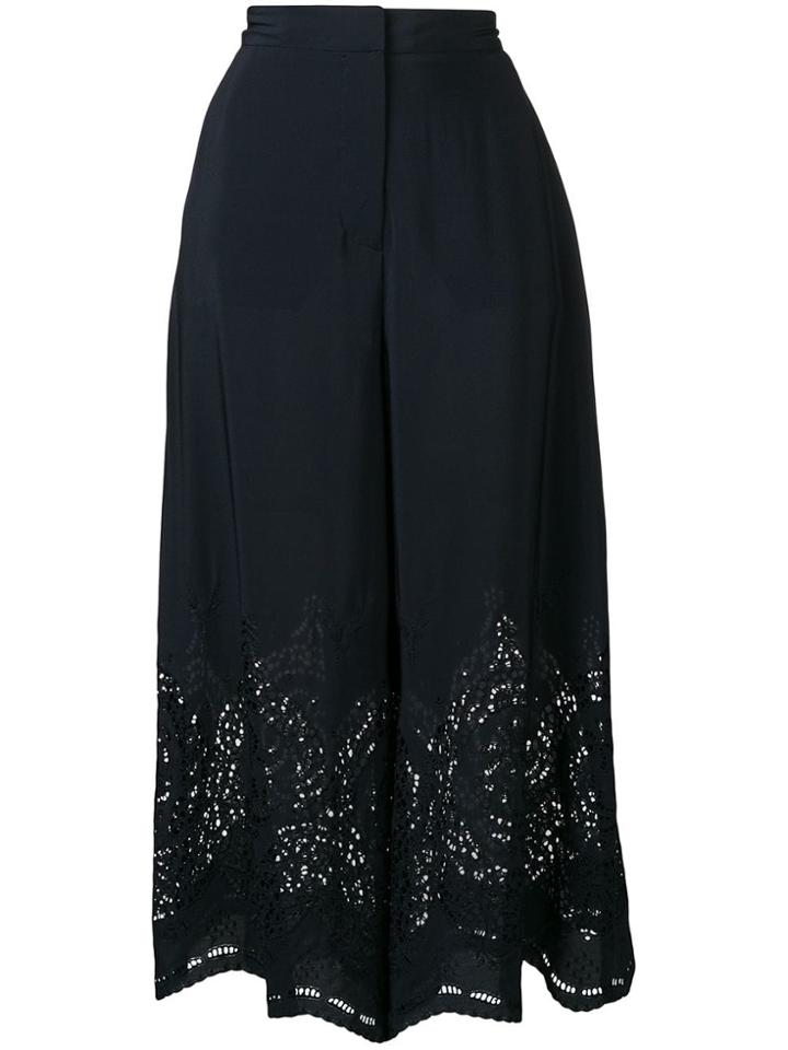 Stella Mccartney Lace Detail Wide Leg Trousers - Blue