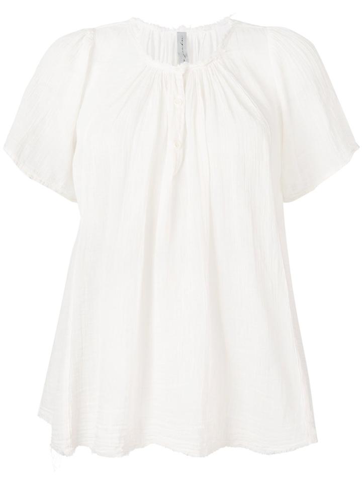 Raquel Allegra Flutter Blouse - Nude & Neutrals