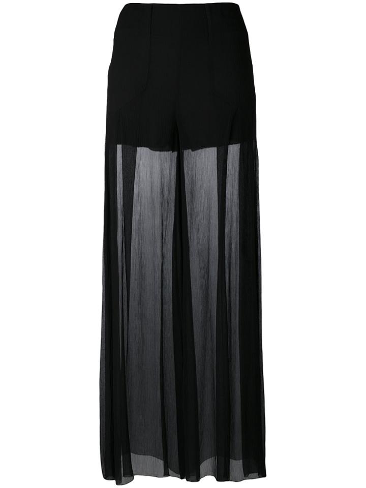 Mcq Alexander Mcqueen Semi Sheer Palazzo Pants - Black