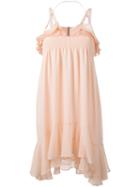 Carven Draped Midi Dress, Women's, Size: 40, Beige, Polyester/acetate/silk