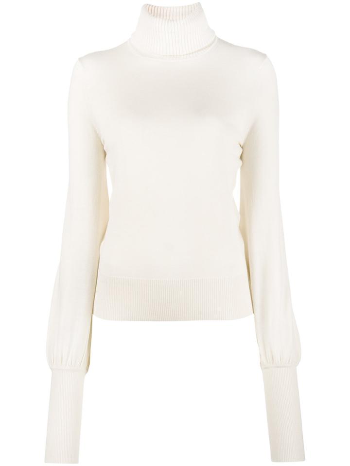 Chloé Bell Sleeved Roll Neck Sweater - Nude & Neutrals