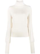 Chloé Bell Sleeved Roll Neck Sweater - Nude & Neutrals