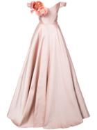 Marchesa Off-the-shoulder Gown - Pink & Purple